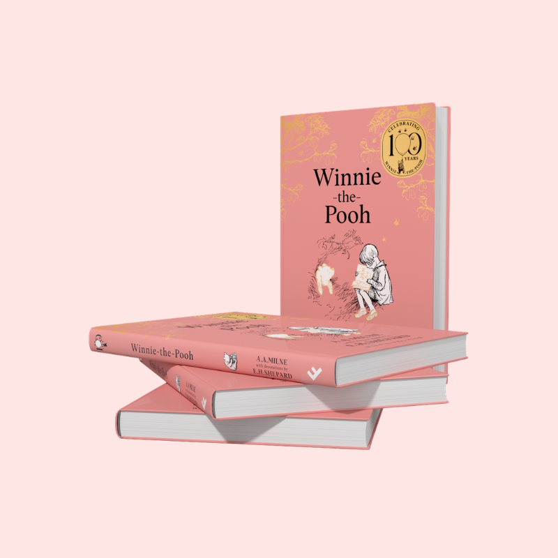 Load image into Gallery viewer, Stack of 'Winnie-the-Pooh' books on a pink background